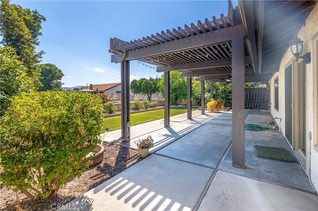 view of patio with a pergola