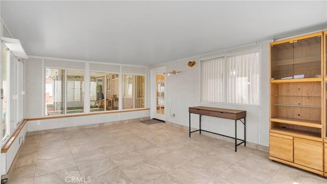 view of unfurnished sunroom