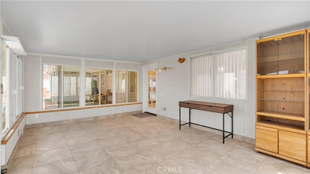 view of unfurnished sunroom
