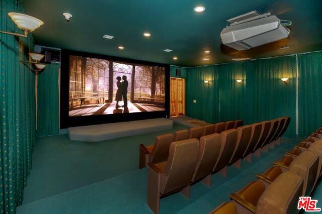 view of carpeted cinema room