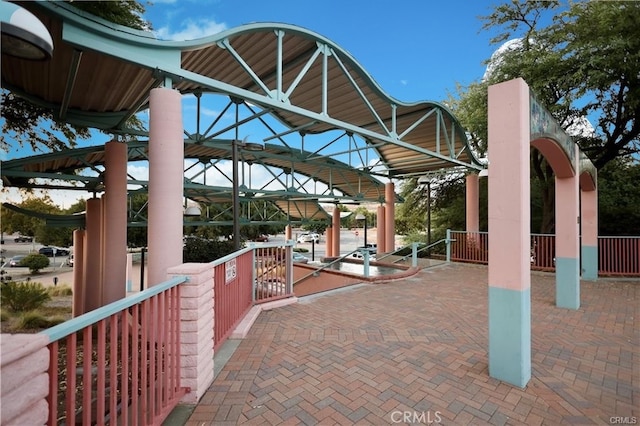 view of patio with a gazebo