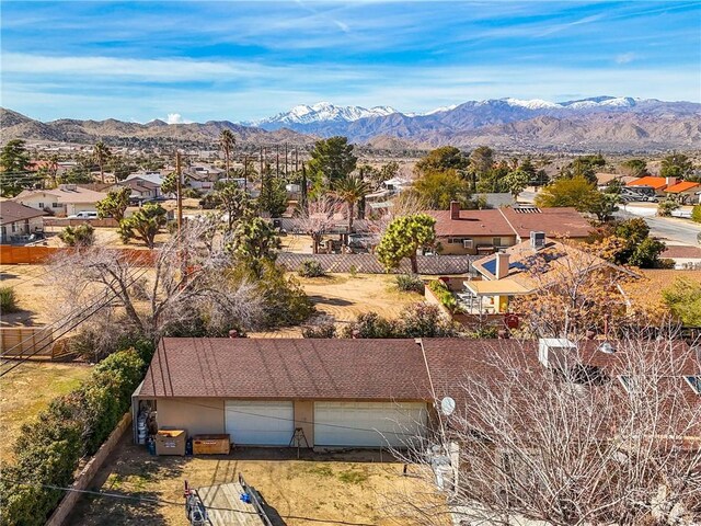 aerial view with a mountain view