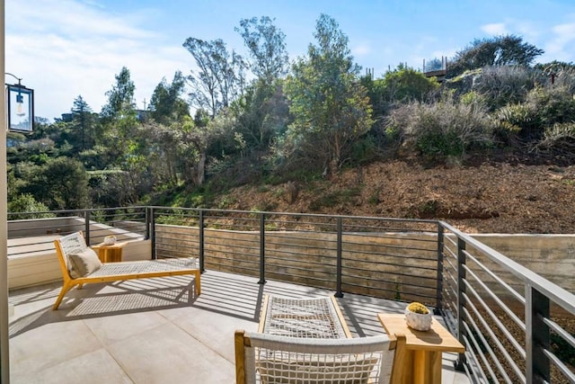 balcony with a patio area