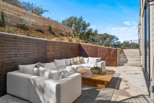 view of patio / terrace featuring an outdoor living space