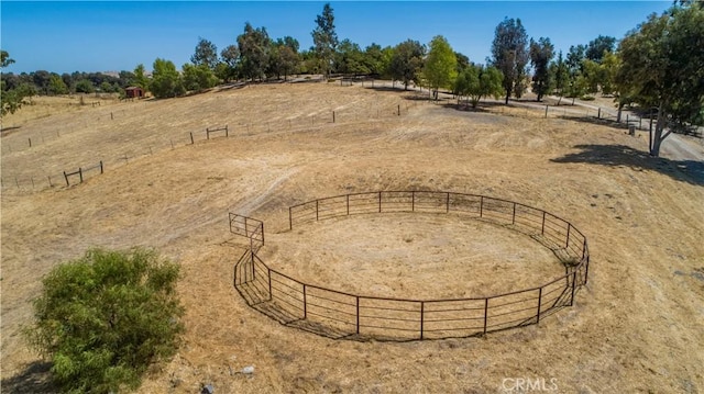 drone / aerial view with a rural view