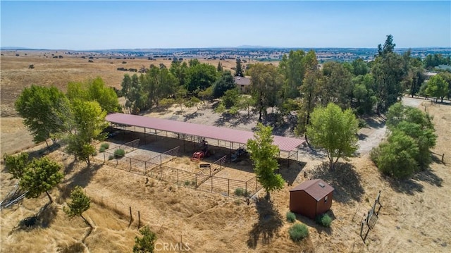 bird's eye view featuring a rural view