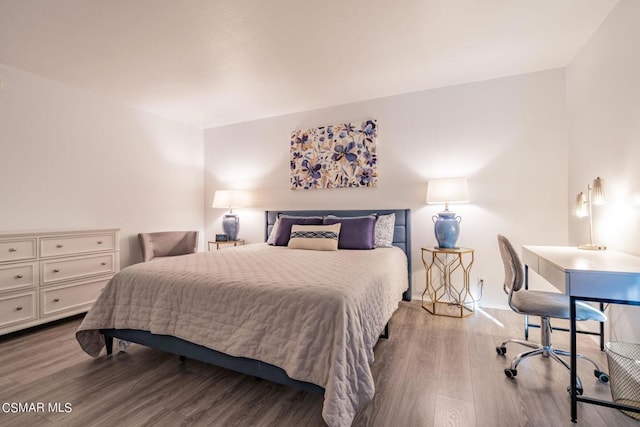 bedroom with light hardwood / wood-style flooring