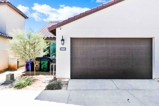 view of garage