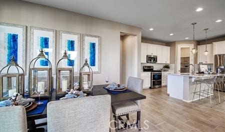 living room featuring light hardwood / wood-style flooring