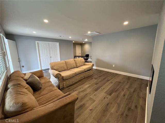 living room featuring wood-type flooring