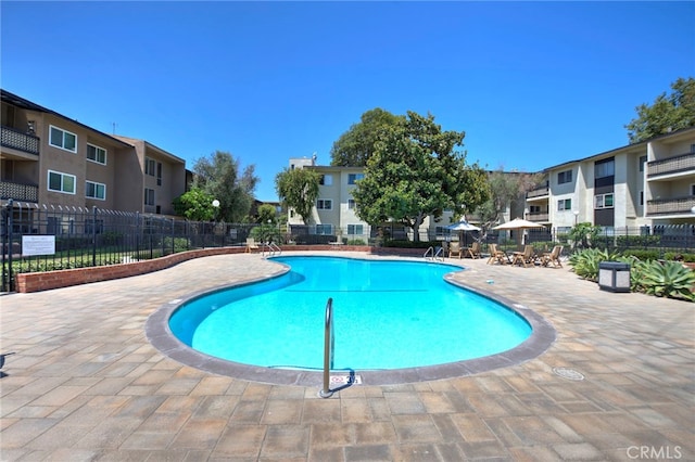 view of pool with a patio area