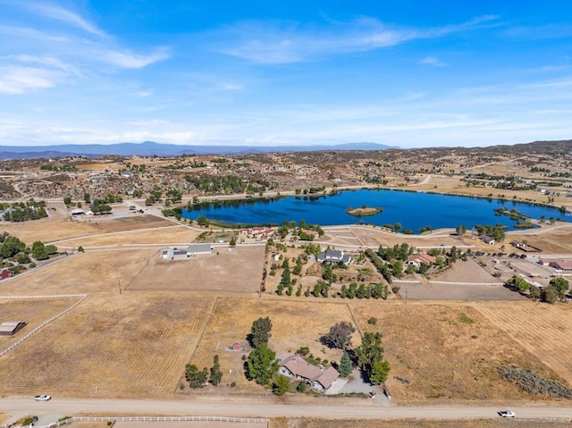 aerial view with a water and mountain view