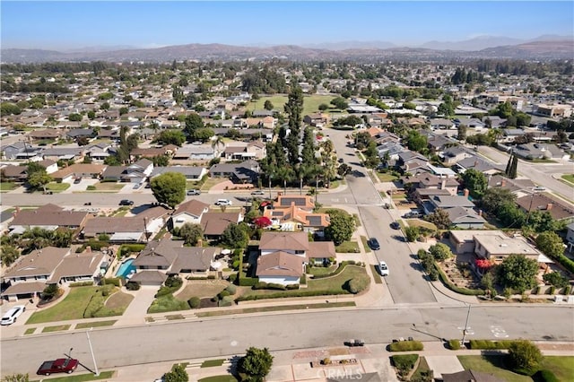 drone / aerial view with a mountain view