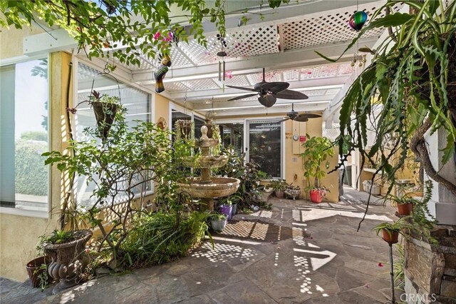 view of patio / terrace with ceiling fan