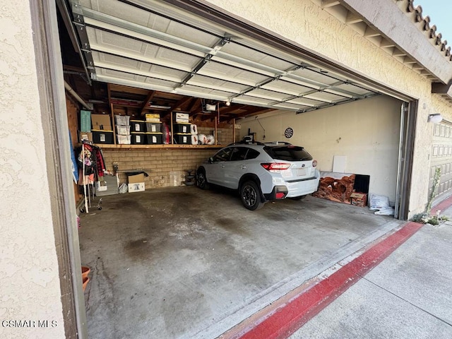 view of garage