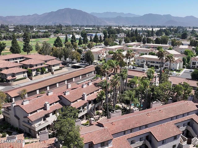 aerial view featuring a mountain view