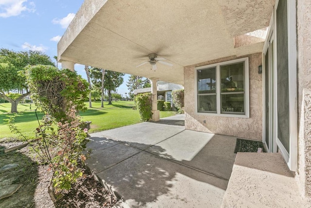 view of patio / terrace with ceiling fan