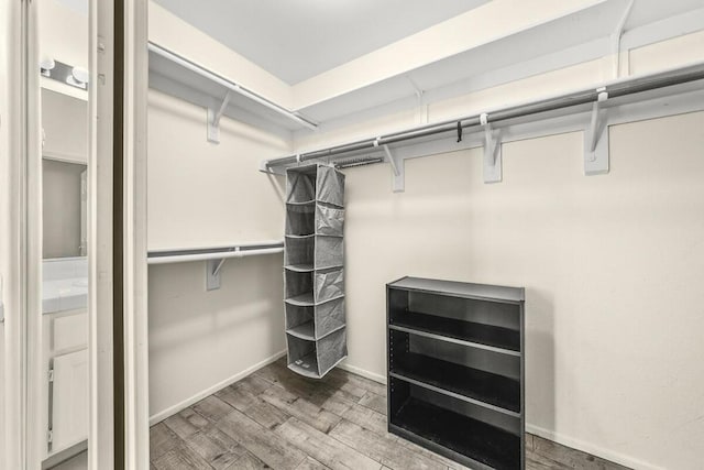 spacious closet featuring wood-type flooring