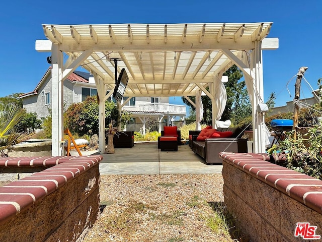 view of patio / terrace featuring a pergola