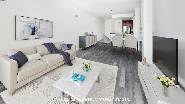 living room featuring wood-type flooring