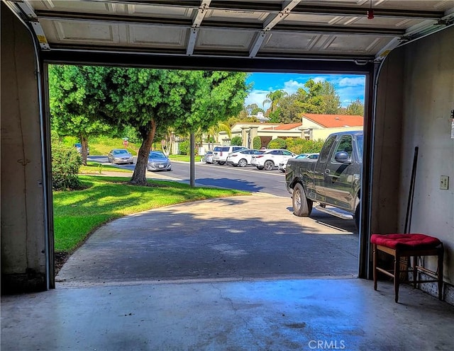 view of garage