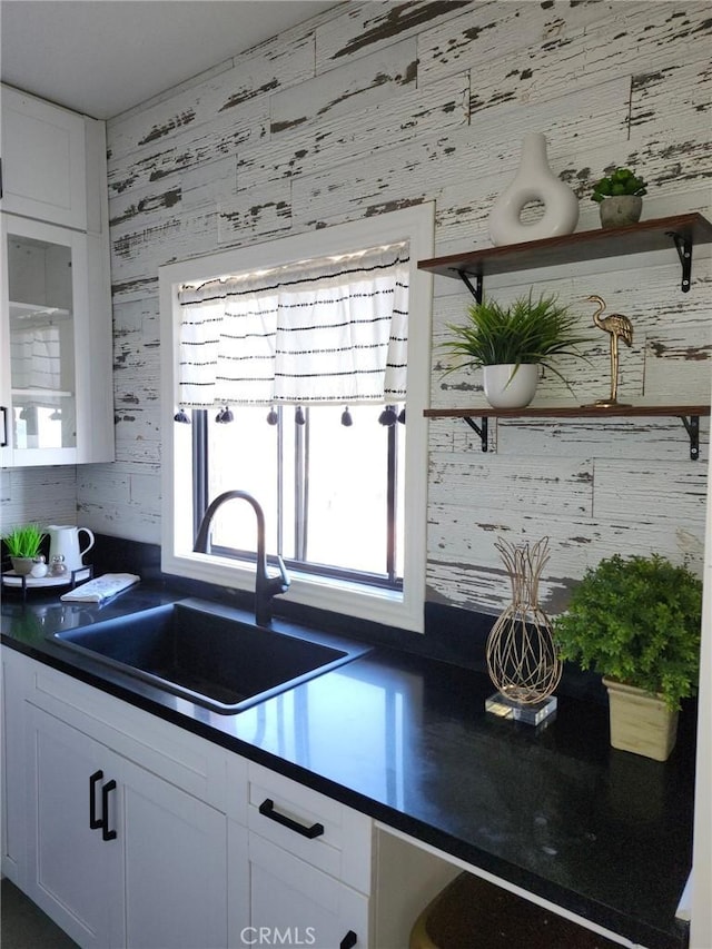 kitchen with sink and white cabinets