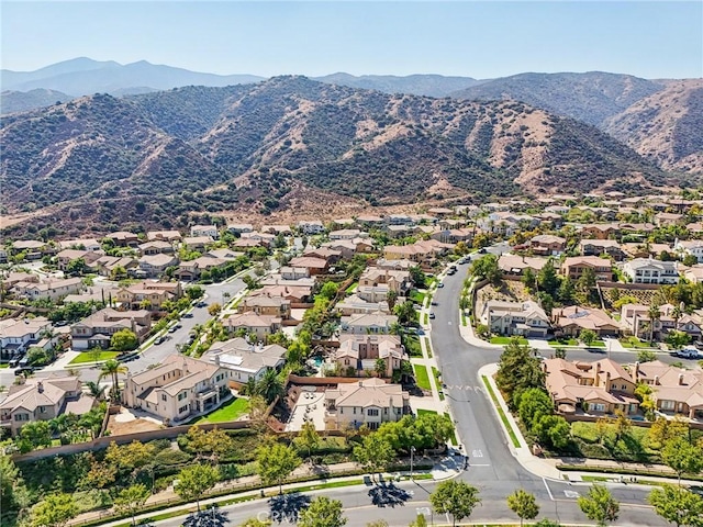 drone / aerial view with a mountain view