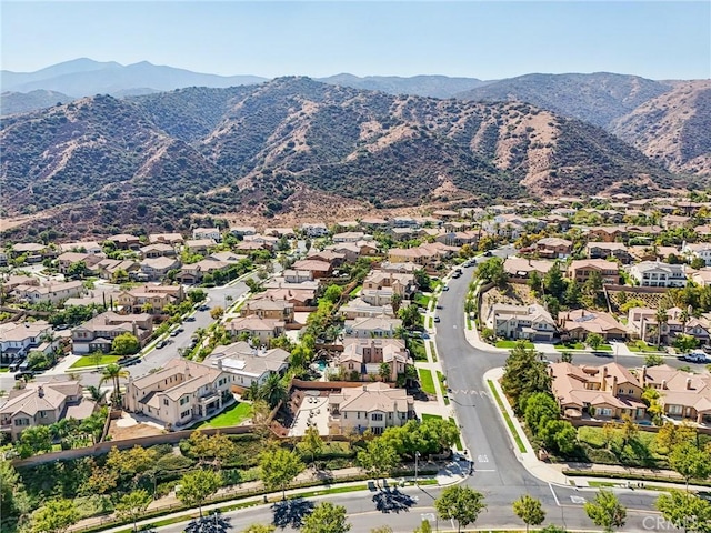 drone / aerial view with a mountain view