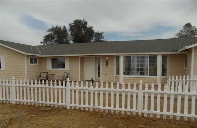 view of single story home