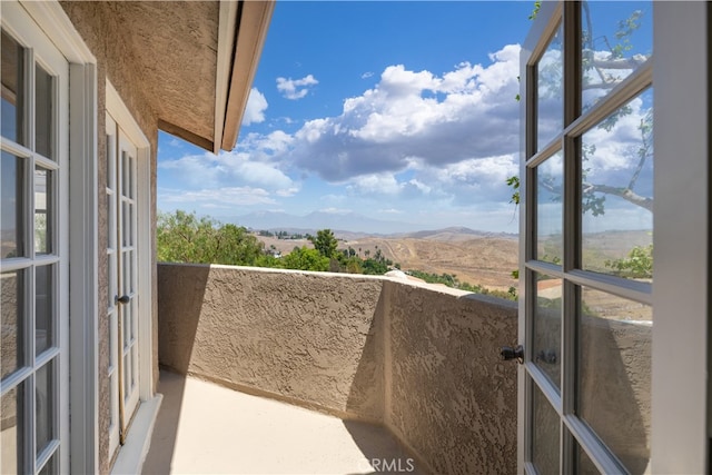 balcony with a mountain view