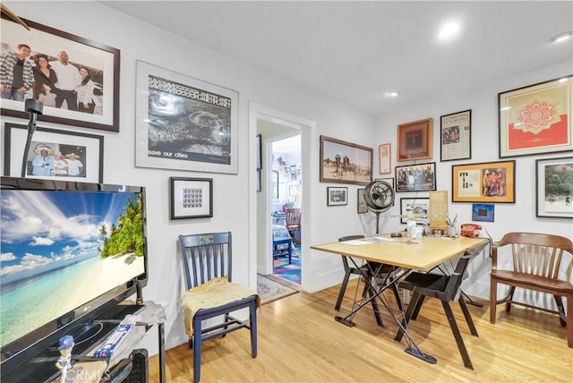 dining area featuring light hardwood / wood-style flooring