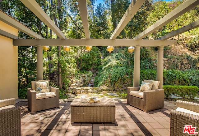 view of patio with an outdoor hangout area