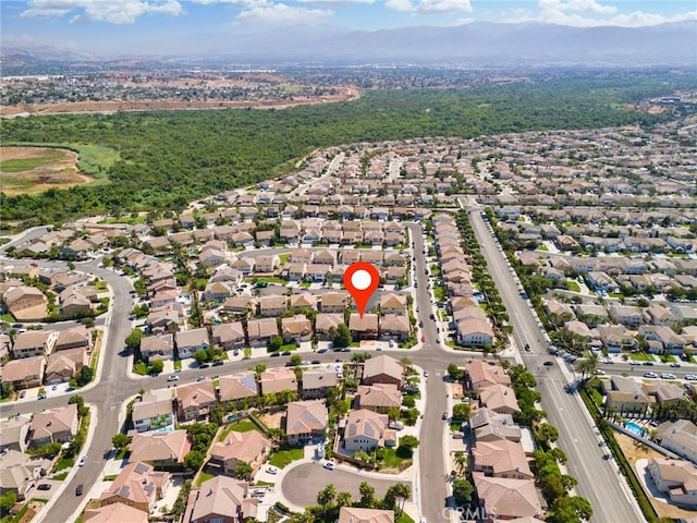 bird's eye view featuring a mountain view