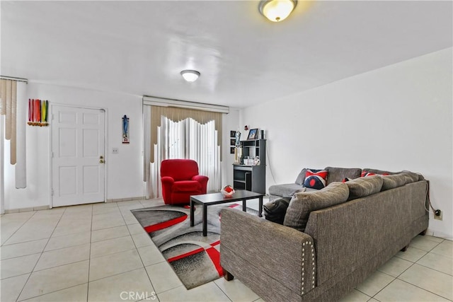 view of tiled living room