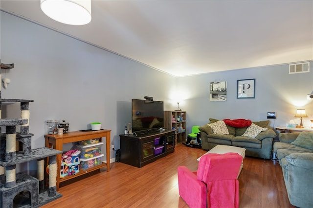 living room featuring wood-type flooring