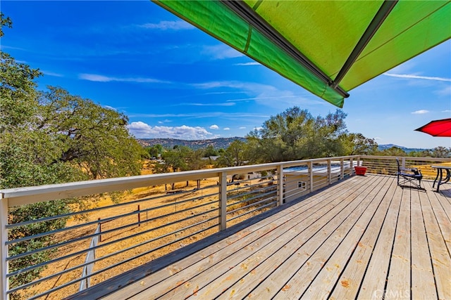 deck featuring a mountain view