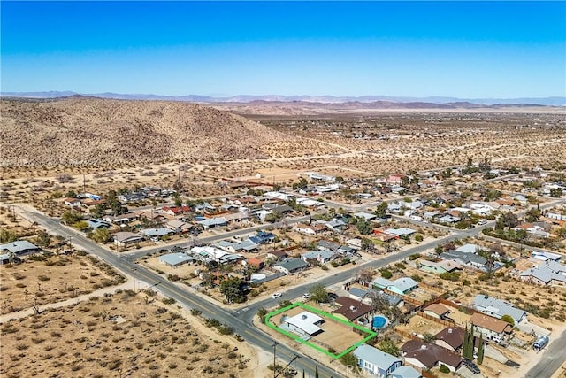 drone / aerial view with a mountain view