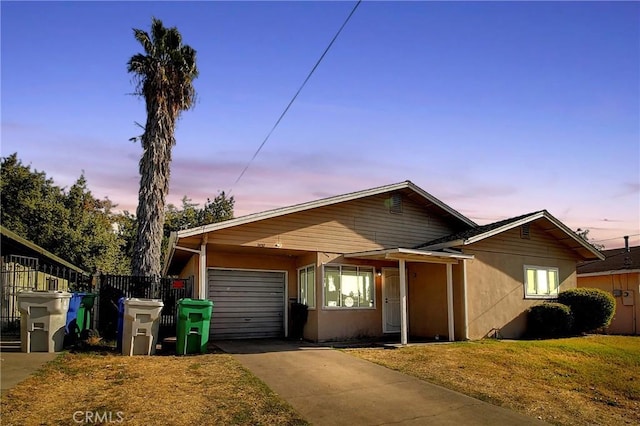 view of front of home with a garage