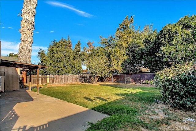 view of yard with a patio