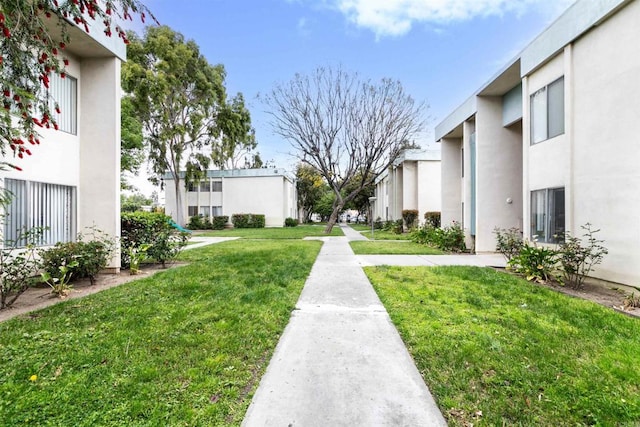 view of community featuring a yard