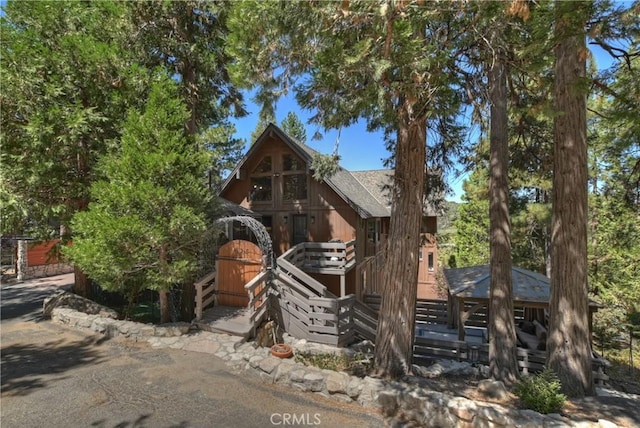 view of log-style house