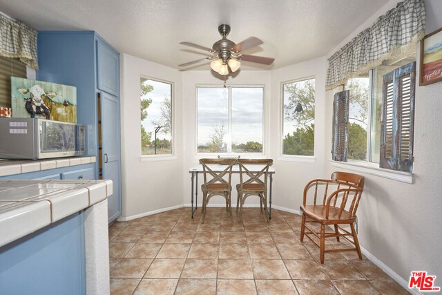 sunroom / solarium featuring ceiling fan and a healthy amount of sunlight