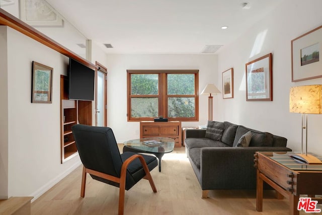 living room featuring light hardwood / wood-style flooring