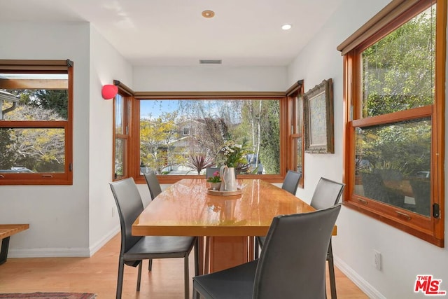 dining room featuring light hardwood / wood-style floors