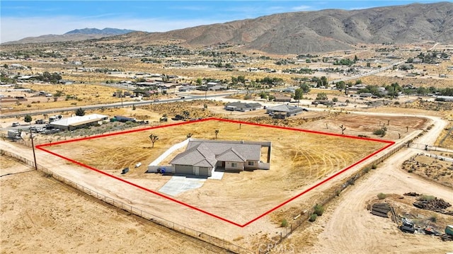 aerial view with a mountain view