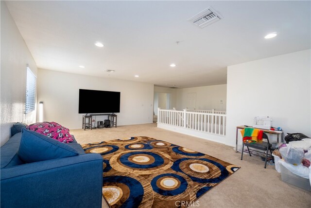 living room featuring carpet floors