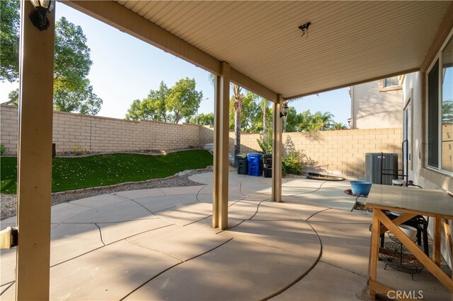 view of patio / terrace with central air condition unit