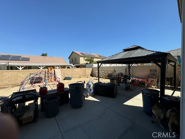 view of patio with a gazebo