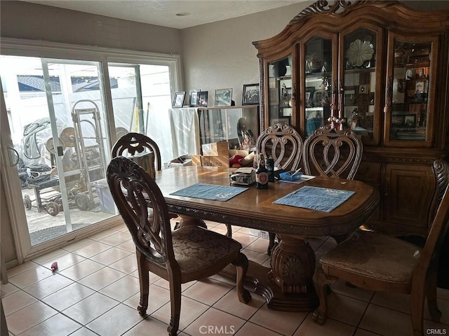 view of tiled dining room