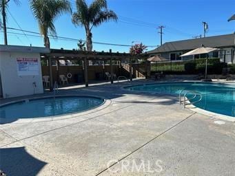 view of swimming pool featuring a patio